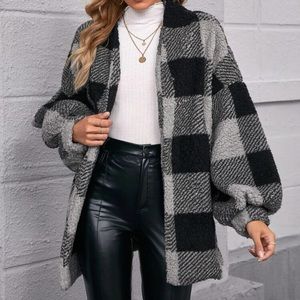 Plaid Teddy Coat